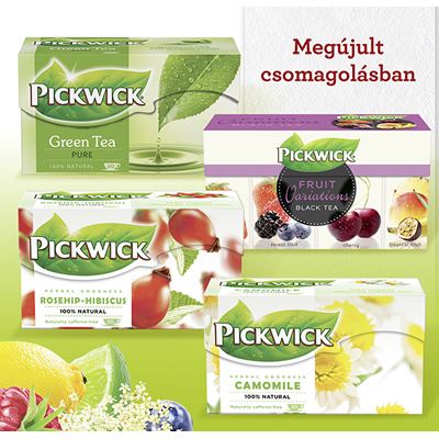 PICKWICK Őszibarackízű Fekete Tea 20 filter 12 x 30 g
