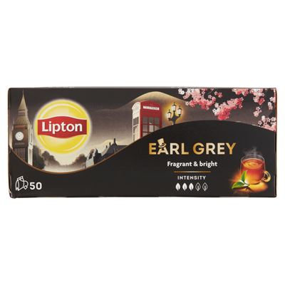 Lipton Earl Grey Classic Bergamott Ízesítésű Fekete Tea 50 x 1,5 g