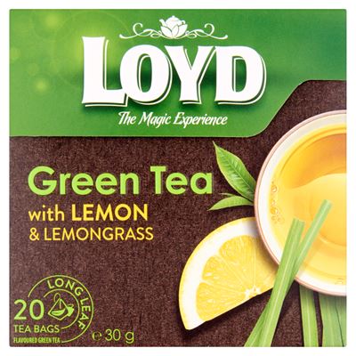 Loyd citromhéjjal és citromfűvel ízesített filteres zöld tea 20 filter 30 g