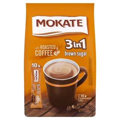 MOKATE 3in1 Brown Sugar azonnal oldódó kávéspecialitás 10 db 170 g