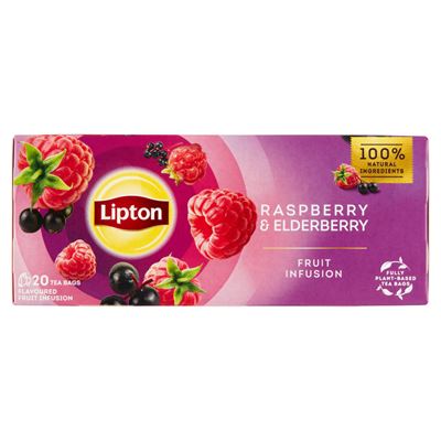 Lipton Fruit Infusion Málna-bodza Ízesített gyümölcstea 20 x 1,6 g
