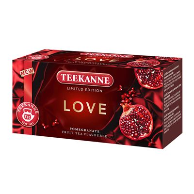 TEEKANNE Love gyümölcstea keverék gránátalma és őszibarack ízzel 20 filter 45 g