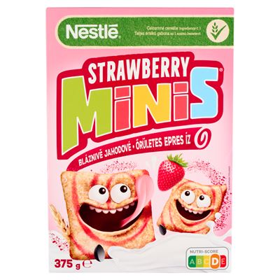 CINI MiNiS Nestlé Strawberry Minis ropogós, epres gabonapehely 375 g