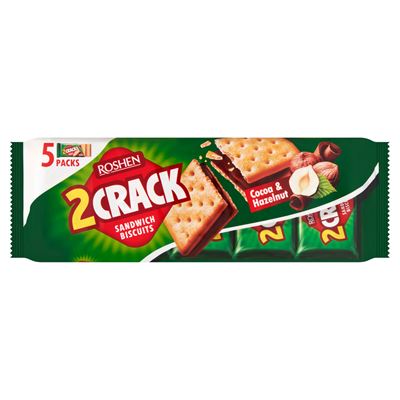 2CRACK Kakaós és mogyorós krémmel töltött keksz 190g