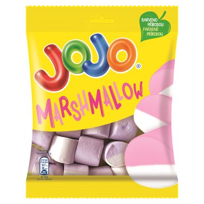 JOJO Marshmallow Vegyes Gyümölcsízű Habosított Gumicukorka 80g