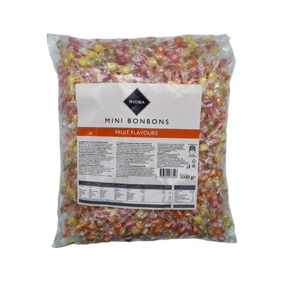 RIOBA Vegyes gyümölcs ízű töltetlen kemény cukorka 3kg