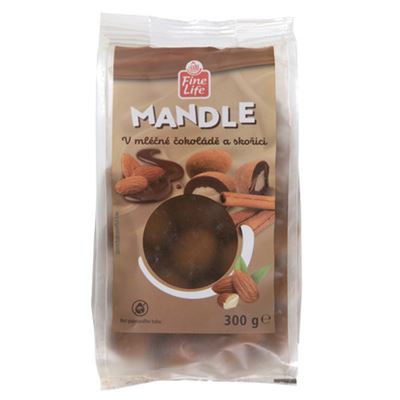 Fine Life Mandula Fahéjas Tejcsokoládés Bevonattal 300 g