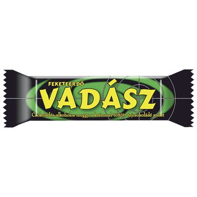 Vadász Édes és Keserű Csokoládés-Alkoholos Meggyes Krémmel Töltött Étcsokoládé Szelet 70 x 25 g