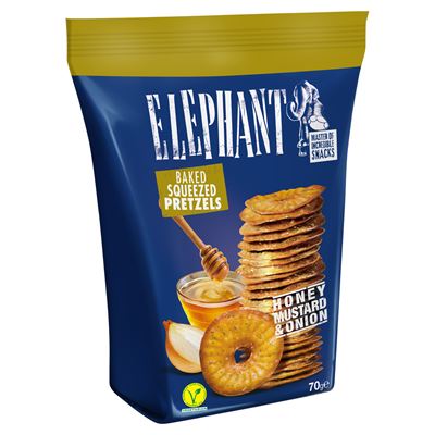 ELEPHANT Chips-tallér Mézes-mustáros és Hagymás Fűszerezéssel 70 g