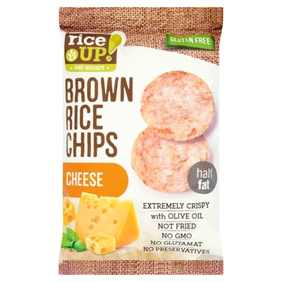 riceUP! Eat Smart Teljes Kiőrlésű Barna Rizs Chips Sajtos Ízesítéssel 60 g