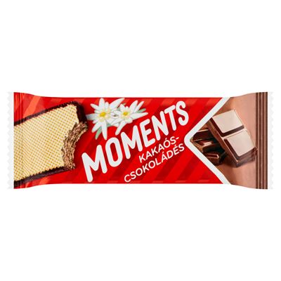 Moments kakaós bevonómasszába mártott, csokoládés-kakaós krémmel töltött ostyaszelet 45 g