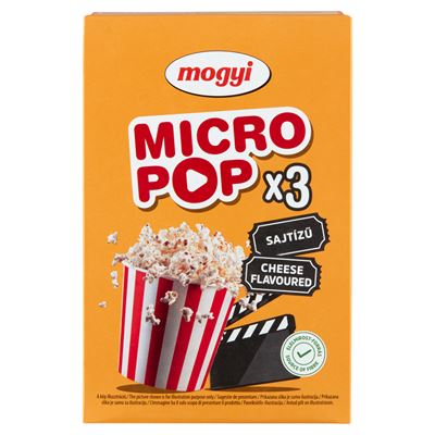 Mogyi Micro Pop Mikrohullámú Sütőben Elkészíthető Sajtos Pattogatni Való Kukorica 3 x 100 g