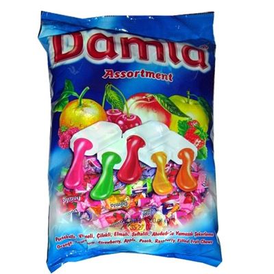 damla vegyes gyümölcs ízű töltelékkel töltött puha karamella 1 kg