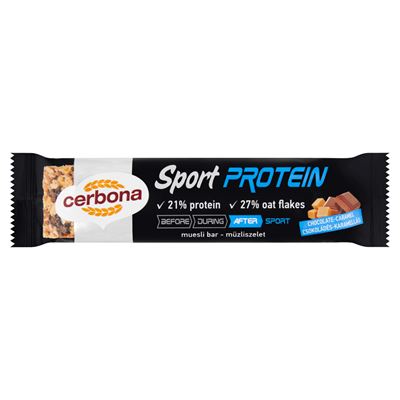 Cerbona Sport Protein Fehérjében Gazdag Csokoládés Karamellás Müzliszelet 20 x 35 g