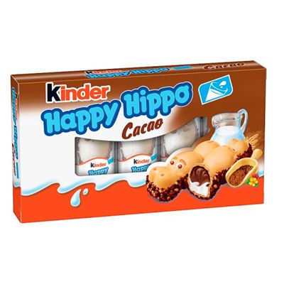 kinder Happy Hippo Cacao kakaós és tejes krémmel töltött ropogós ostya 5 x 20,7 g (103,5 g)