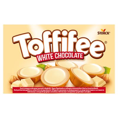 Toffifee White Chocolate mogyoró karamellben tejes töltelékkel és fehér csokoládéval 125 g