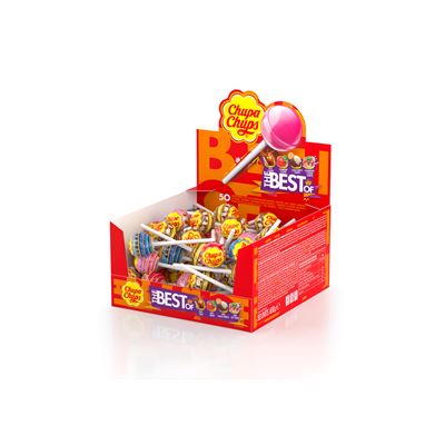 Chupa Chups The Best Of nyalóka ízválogatás eper, kóla, eper-tejszín, kakaó-vanília 50 db 600 g