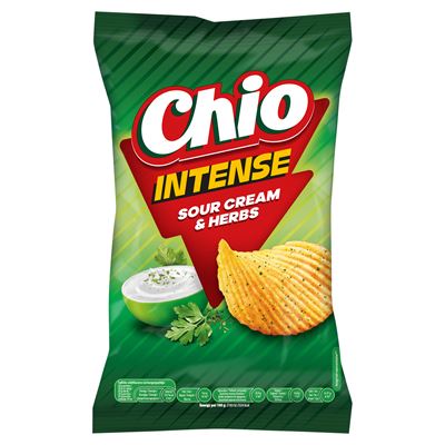 CHIO Intense tejfölös és zöldfűszeres ízű burgonyachips 120 g