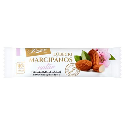 Szerencsi Lübecki Marcipános tejcsokoládéval mártott natúr marcipán szelet 27 g