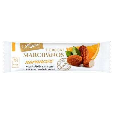 Szerencsi Lübecki Marcipános étcsokoládéval mártott narancsos marcipán szelet 27 g