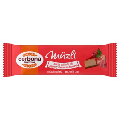 Cerbona málnás sajttorta ízű müzliszelet 20 g