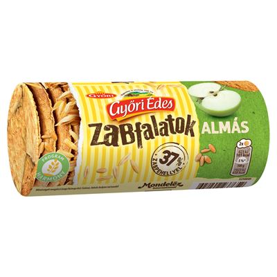 Győri Édes Zabfalatok almás, zabpelyhes, omlós keksz 198 g
