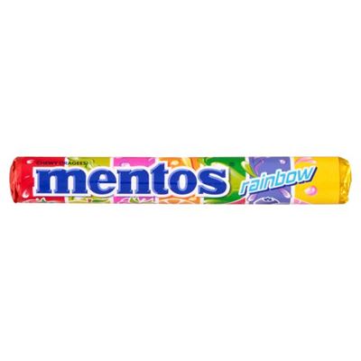 mentos Rainbow Vegyes Gyümölcs Ízű Cukordrazsé 37,5 g