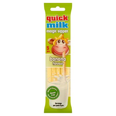 Quick Milk Tejet ízesítő szívószál 30g Banán íz