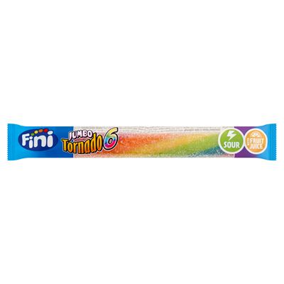 fini Jumbo Tornado 6 gyümölcs ízű gumicukor savanyú cukorporral 50 g