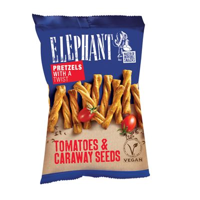 ELEPHANT Csavart Perec Paradicsom És Kömény Ízesítéssel 80 g