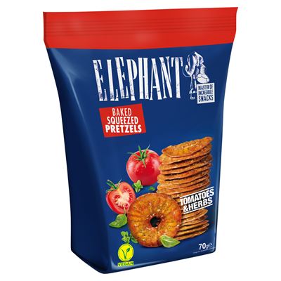 ELEPHANT chips-tallér paradicsomos, fűszeres ízesítéssel 70 g