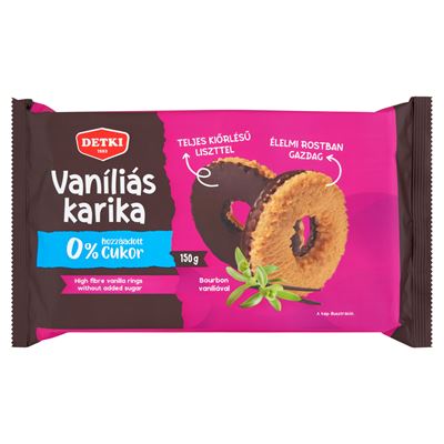 Detki vaníliás karika étbevonóval félig mártva HCN 150g