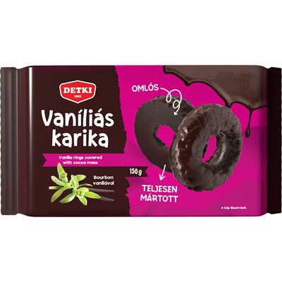 Detki vaníliás karika étbevonóval teljesen mártott 150g