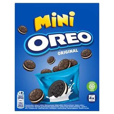 OREO Mini kakaós keksz vaníliaízű krémmel 4 × 40 g