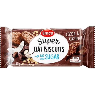 Emco Szuper Zabkeksz kakaóval és kókusszal, hozzáadott cukor nélkül 60g