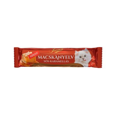 Szerencsi Macskanyelv sós-karamellás krémmel töltött tejcsokoládé szelet 20 g