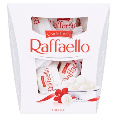 Raffaello ropogós, kókuszos ostyakülönlegesség, belsejében egész szem mandulával 230 g