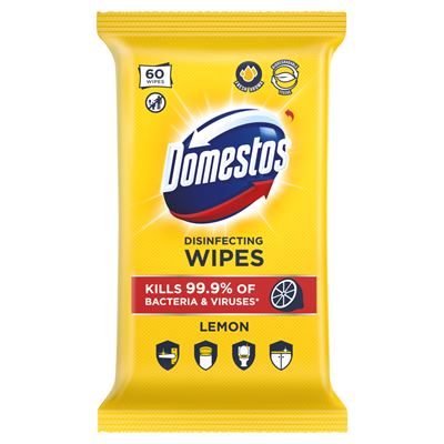 Domestos Lemon Fresh fertőtlenítő törlőkendő 60 db