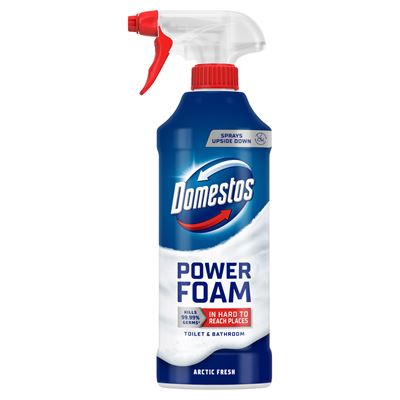 Domestos Power Foam WC És Fürdőszoba Tisztító Hab Arctic Fresh 435 ml