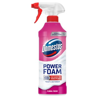 Domestos Power Foam WC És Fürdőszoba Tisztító Hab Floral Fresh 435 ml