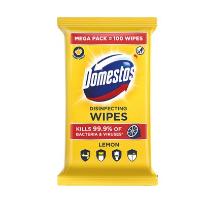 Domestos Lemon Fresh fertőtlenítő törlőkendő 100 db