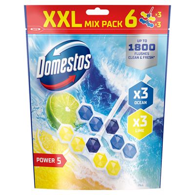 Domestos Power5 WC-rúd 6x50g Ocean/Lime