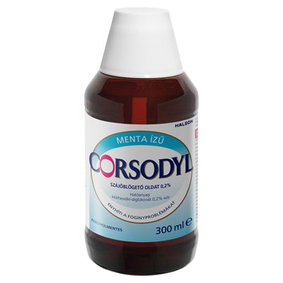 CORSODYL alkoholmentes menta ízű szájöblögető oldat 0,2% 300 ml