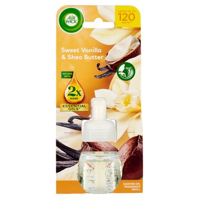 AIR WICK elektromos légfrissítő utántöltő, Édes vanília és shea vaj illat, 19ml