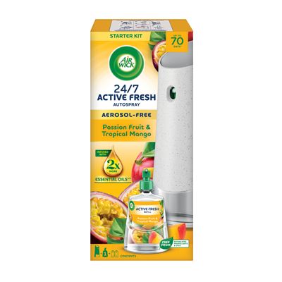 AIR WICK Active Fresh készülék és utántöltő - Trópusi mangó és maracuja, 228ml