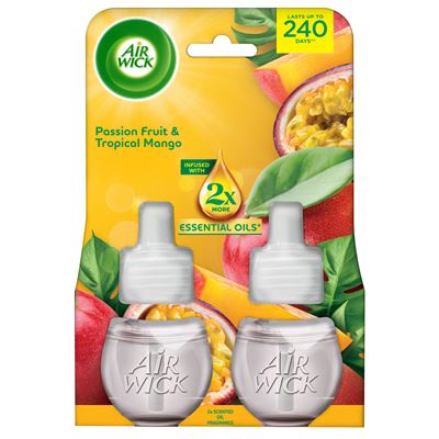 AIR WICK elektromos utántöltő légfrissítő készülékhez -Trópusi mangó és maracuja. DUO, 2x19ml