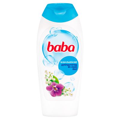 baba krémtusfürdő gyöngyvirág és viola illattal 400 ml