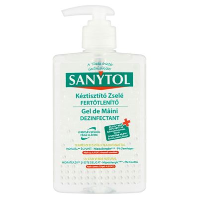 Sanytol fertőtlenítő kéztisztító zselé zöld tea 250 ml