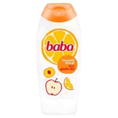 baba kényeztető tusfürdő tej és gyümölcs illattal 400 ml
