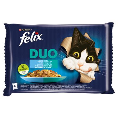 felix Purina Fantastic Duo halas válogatás aszpikban nedves macskaeledel 4 x 85 g (340 g)